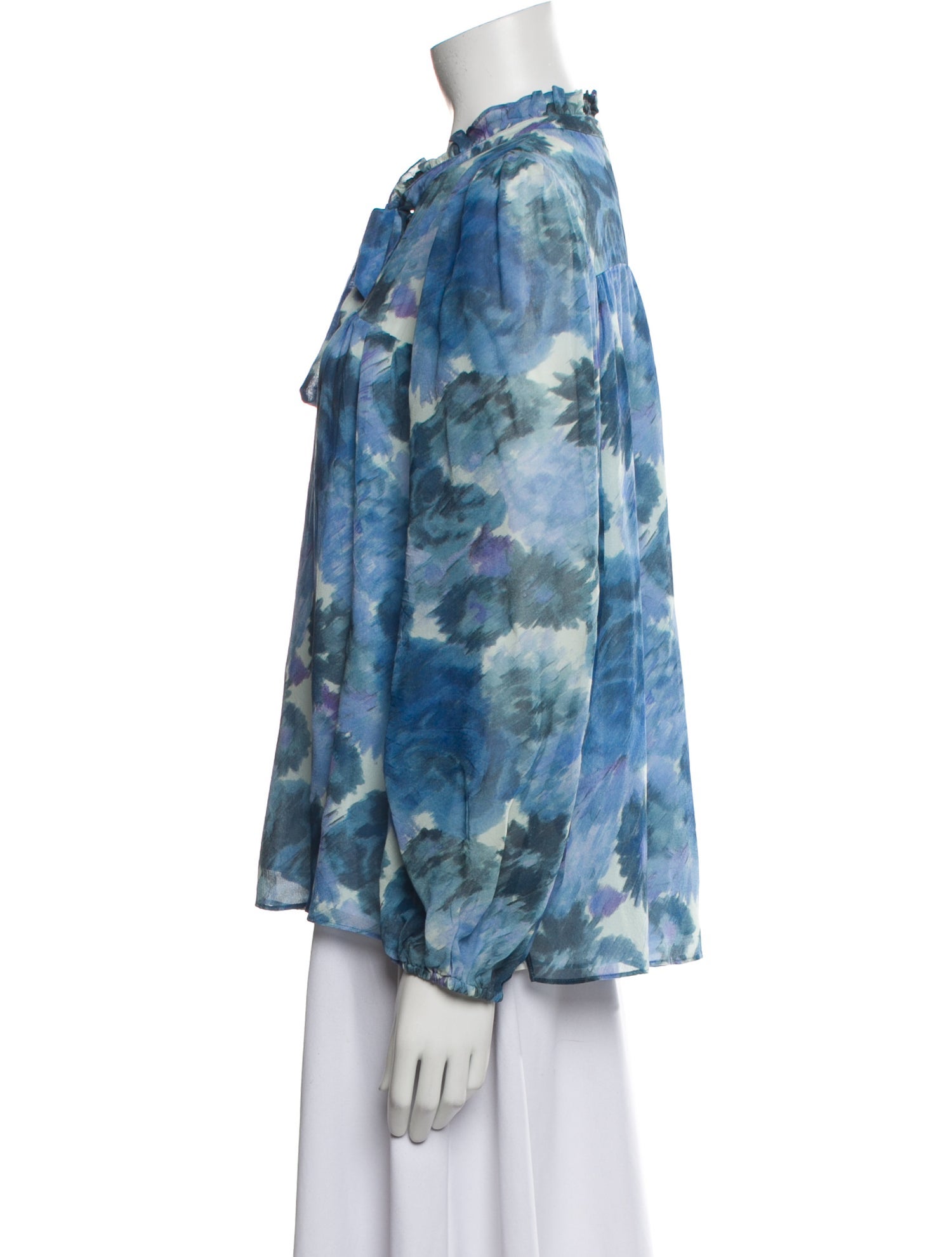 LoveShackFancy Silk Printed Blouse